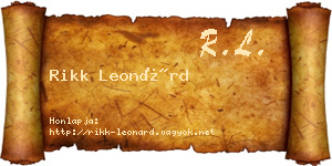 Rikk Leonárd névjegykártya